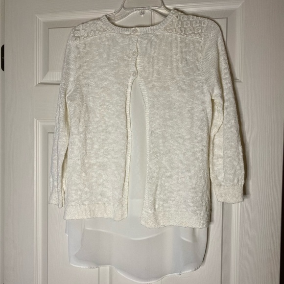 Lucky Brand Cream Split Back Sweater - Picture 3 of 13